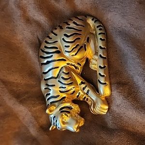 Large Gold Tiger Brooch